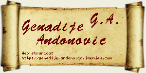 Genadije Andonović vizit kartica